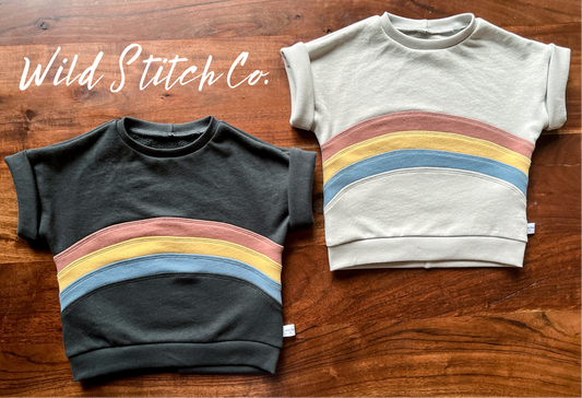 Short Sleeve Dolman - Classic Rainbow