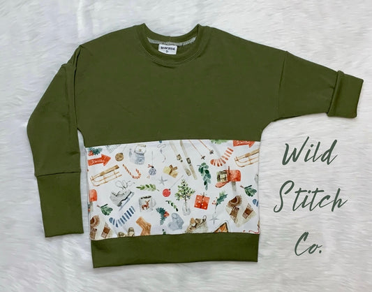 Grow With Me Long Sleeve Dolman - Alpine Christmas