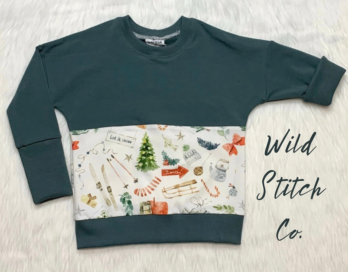 Grow With Me Long Sleeve Dolman - Alpine Christmas