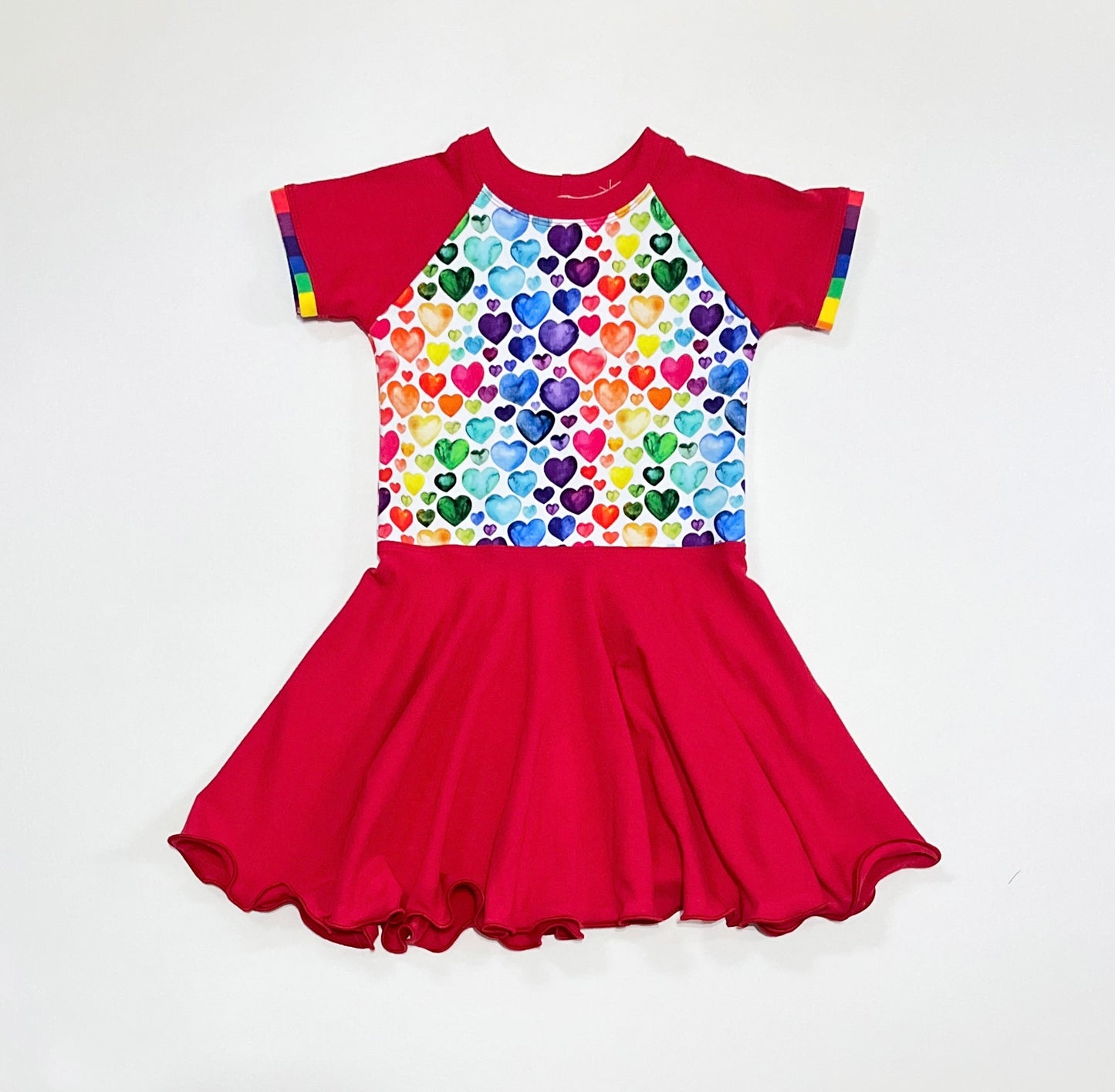 Short Sleeve Raglan Twirl Dress - 2T