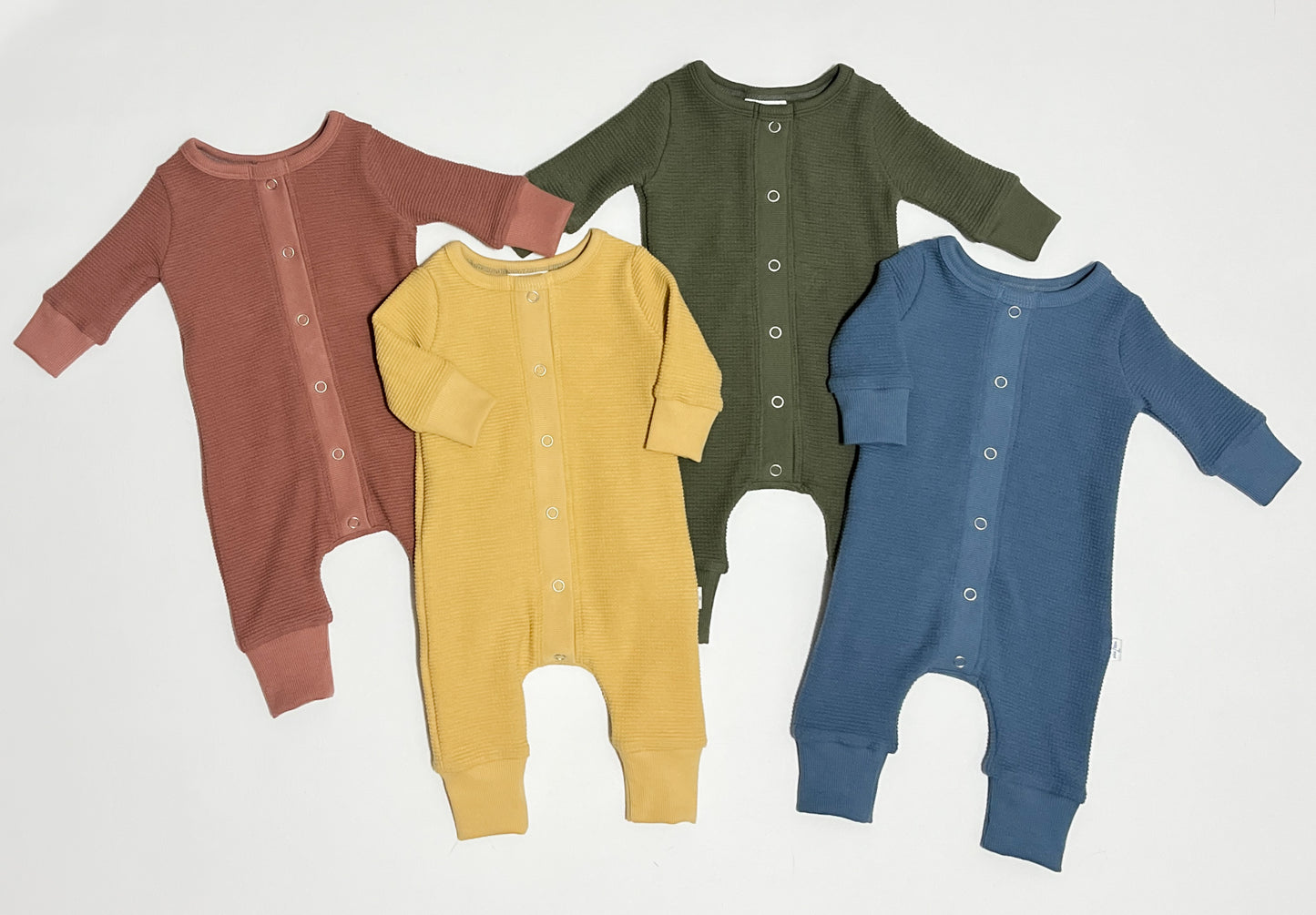 Long Sleeve Front Snap Rompers - 0/3M